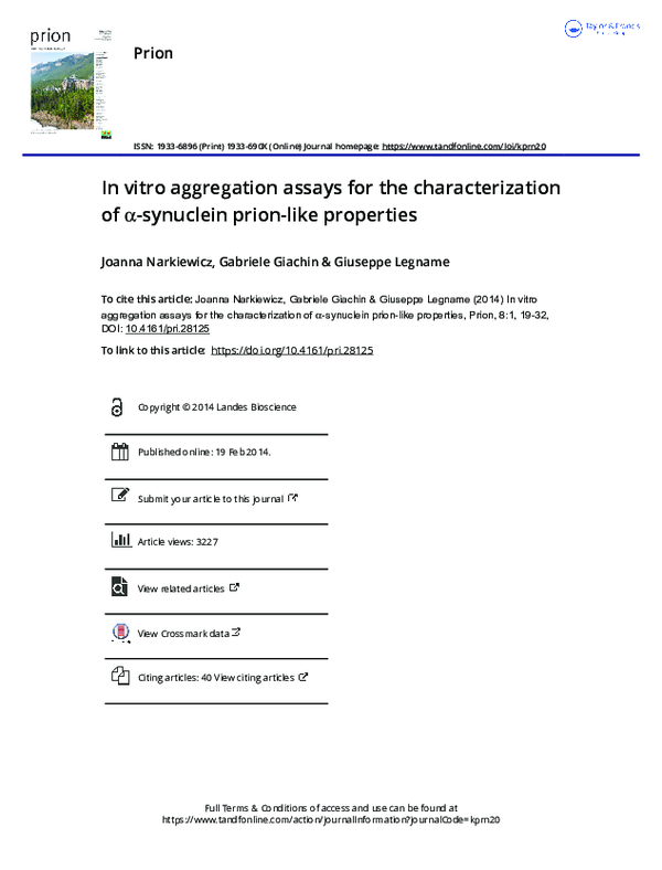 (PDF) In vitro aggregation assays for the characterization of α ...