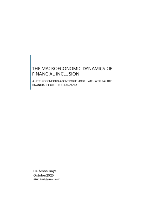 (PDF) The Macroeconomic Dynamics of Financial Inclusion