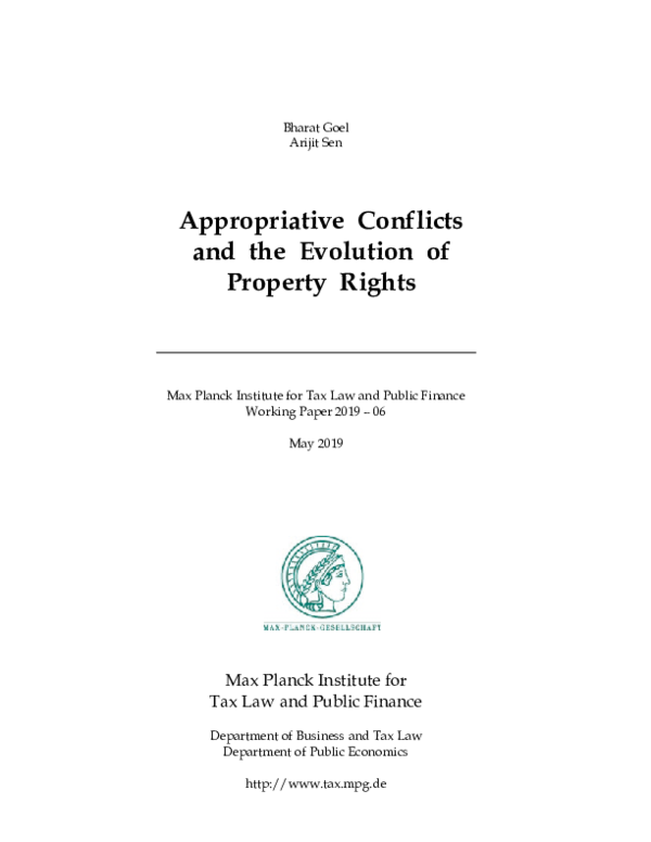 (PDF) Appropriative Conflicts and the Evolution of Property Rights