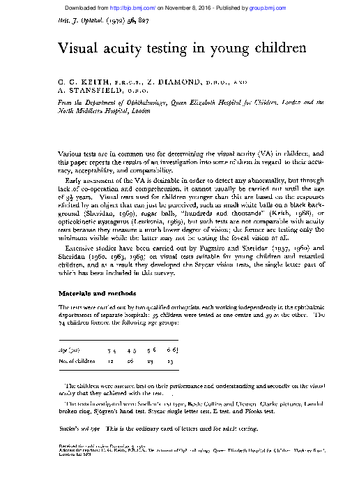 (PDF) Visual acuity testing in young children