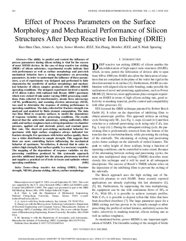 (PDF) Effect of process parameters on the surface morphology and ...