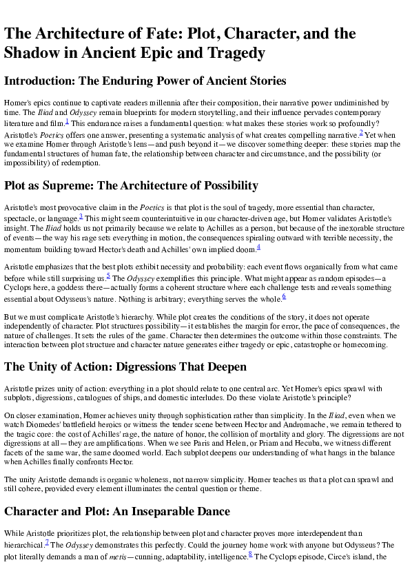 (PDF) The Architecture of Fate: Plot, Character, and the Shadow in ...