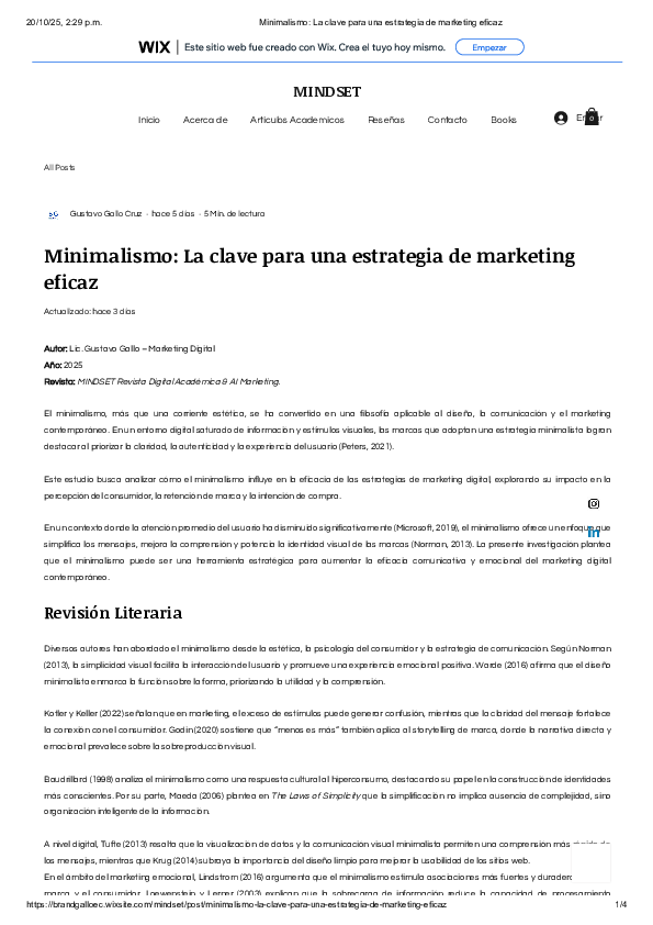 (PDF) Minimalismo: La clave para una estrategia de marketing eficaz