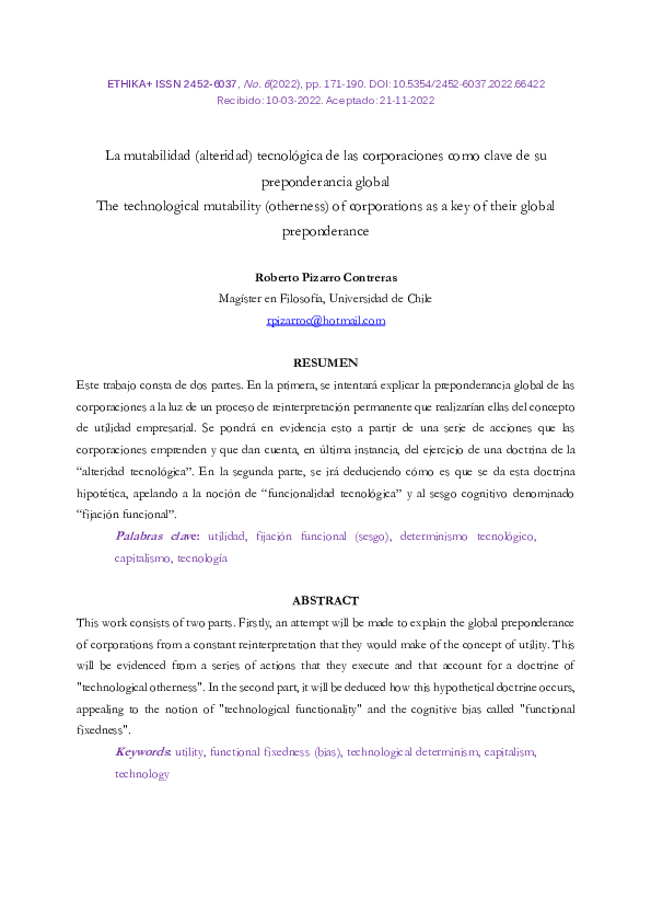 (PDF) Mutabilidad (Alteridad) Tecnológica De Las Corporaciones Como ...