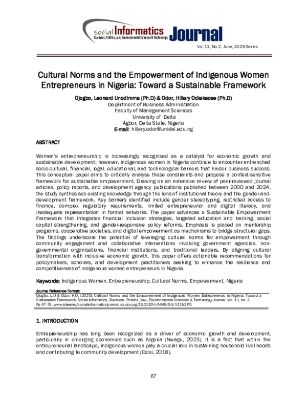 (PDF) Cultural Norms and the Empowerment of Indigenous Women ...