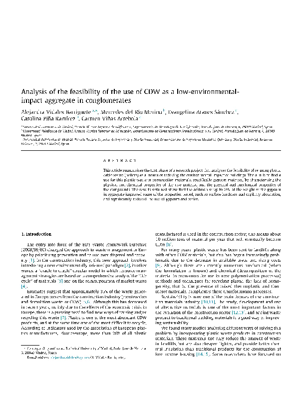 (PDF) Analysis of the feasibility of the use of CDW as a low ...