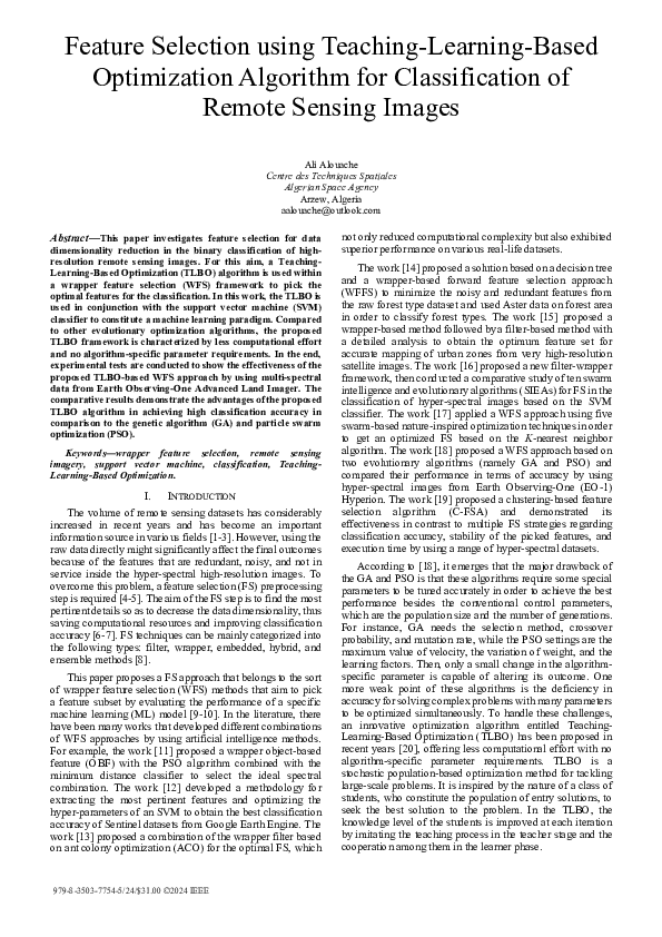 (PDF) Feature Selection using Teaching-Learning-Based Optimization ...