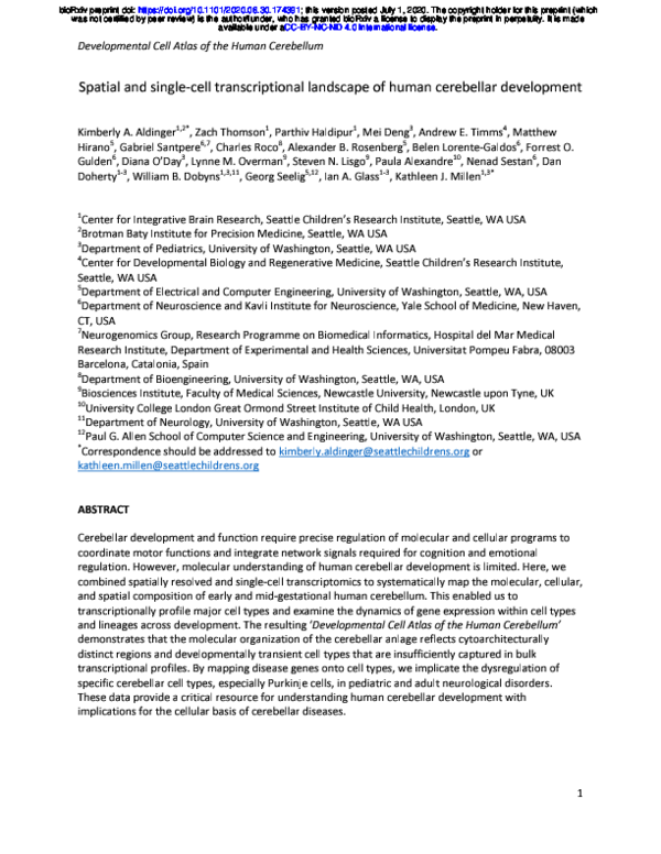 (PDF) Spatial and single-cell transcriptional landscape of human ...