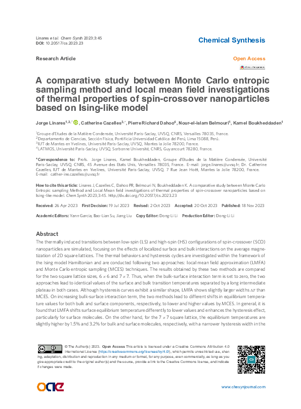 (PDF) A comparative study between Monte Carlo entropic sampling method ...