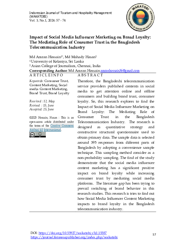 (PDF) Impact of Social Media Influencer Marketing on Brand Loyalty: The ...
