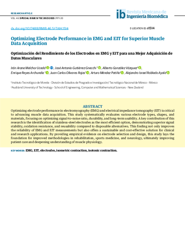 (PDF) Optimizing Electrode Performance in EMG and EIT for Superior ...