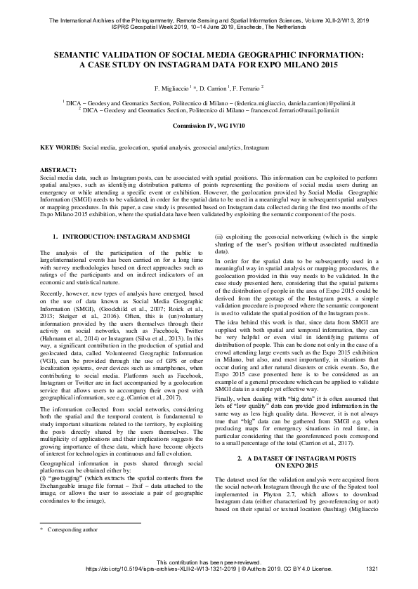 (PDF) Semantic Validation of Social Media Geographic Information: A ...