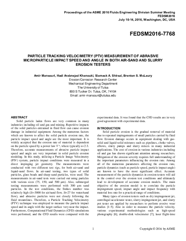 (PDF) Particle Tracking Velocimetry (PTV) Measurement of Abrasive ...