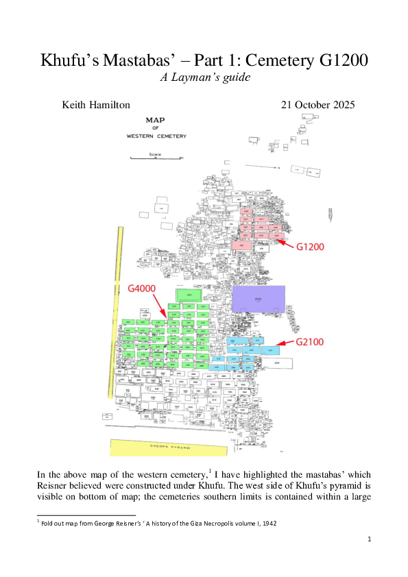 (PDF) Khufu's Mastabas' -Part 1: Cemetery G1200