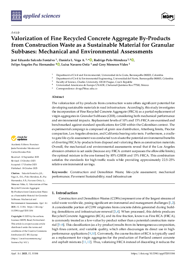 (PDF) Valorization of Fine Recycled Concrete Aggregate By-Products from ...