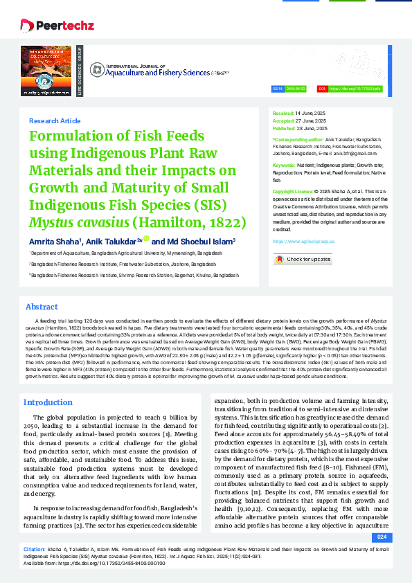 (PDF) Formulation of Fish Feeds using Indigenous Plant Raw Materials ...