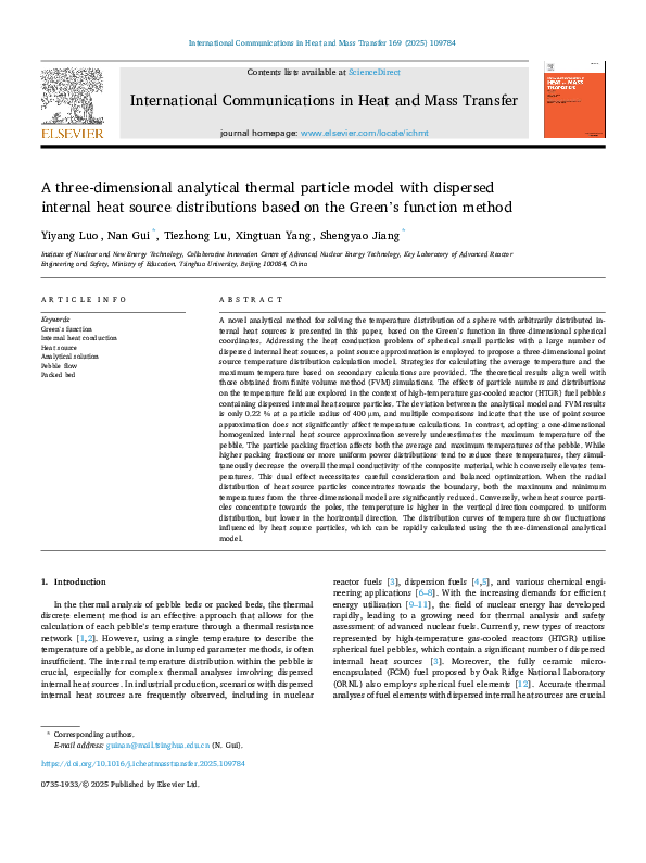 (PDF) A three-dimensional analytical thermal particle model with ...