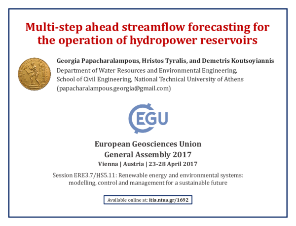 (PDF) Multi-step ahead streamflow forecasting for the operation of ...