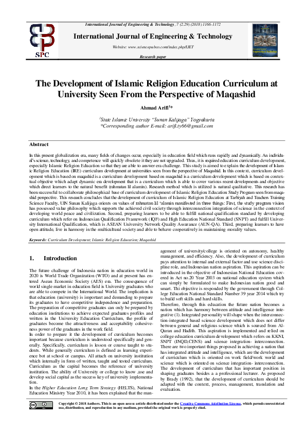 (PDF) The Development of Islamic Religion Education Curriculum at ...