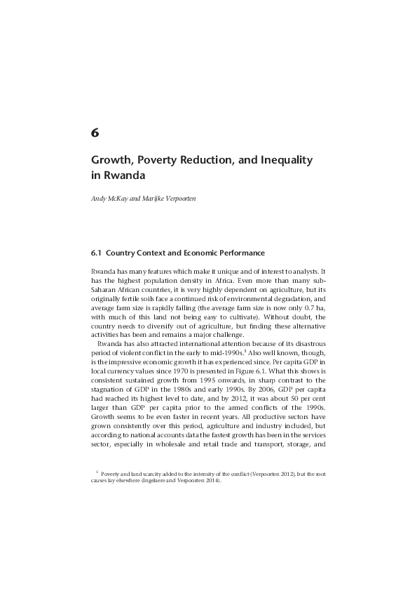 (PDF) Growth, Poverty Reduction, and Inequality in Rwanda