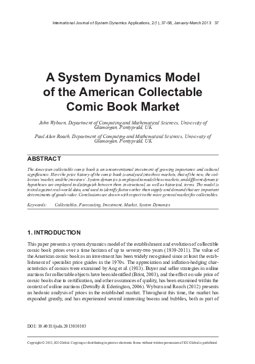 (PDF) A System Dynamics Model of the American Collectable Comic Book Market