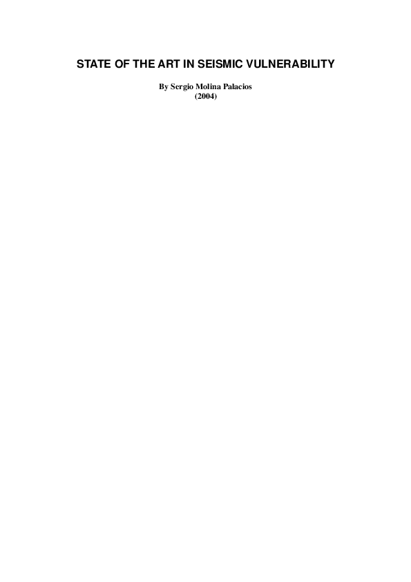 (PDF) State of the art in seismic vulnerability