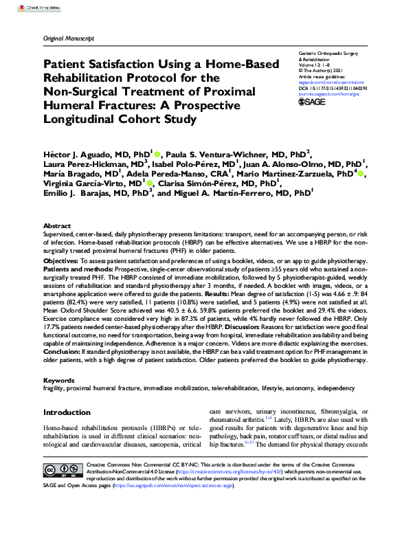 (PDF) Patient Satisfaction Using a Home-Based Rehabilitation Protocol ...