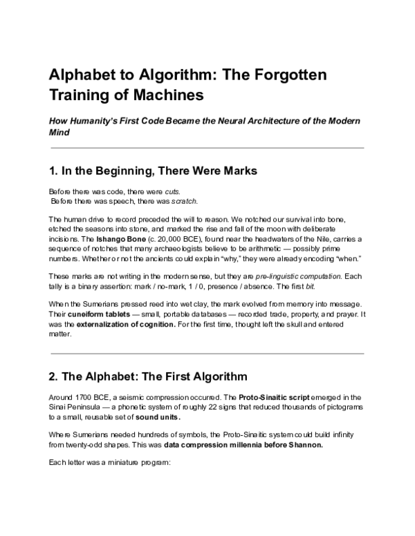 (PDF) Alphabet to Algorithm: The Forgotten Training of Machines