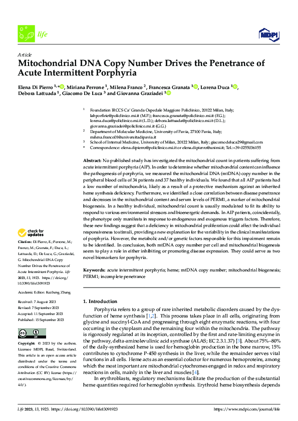 (PDF) Mitochondrial DNA Copy Number Drives the Penetrance of Acute ...