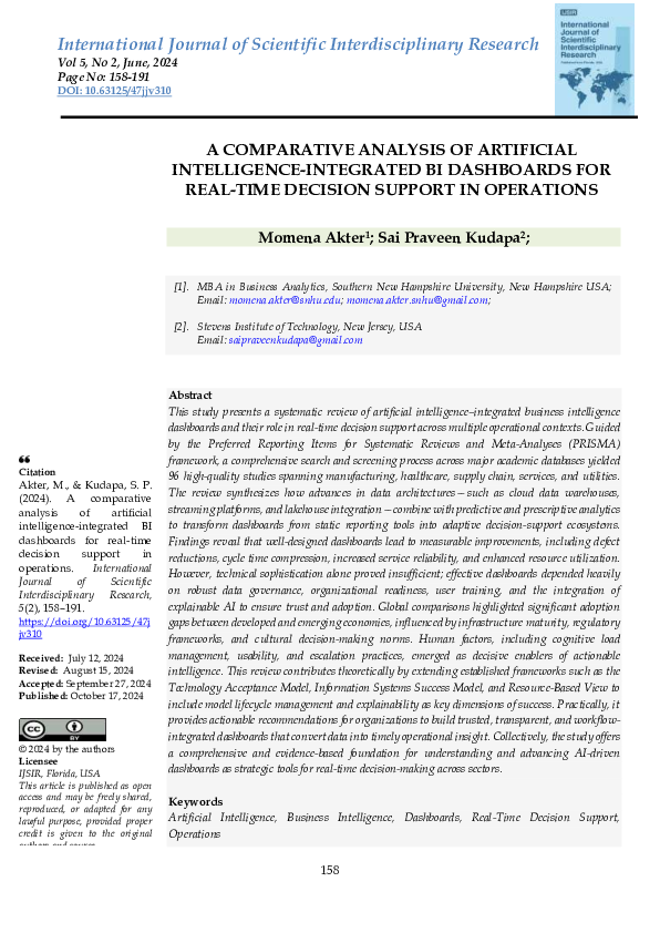 (PDF) A COMPARATIVE ANALYSIS OF ARTIFICIAL INTELLIGENCE-INTEGRATED BI ...