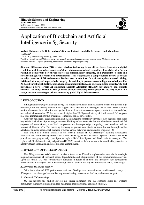 (PDF) Application of Blockchain and Artificial Intelligence in 5g Security