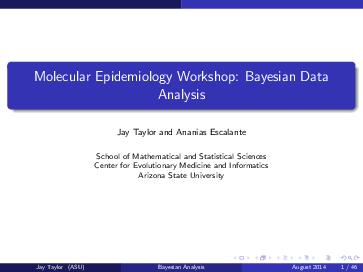 (PDF) Molecular Epidemiology Workshop: Bayesian Data Analysis