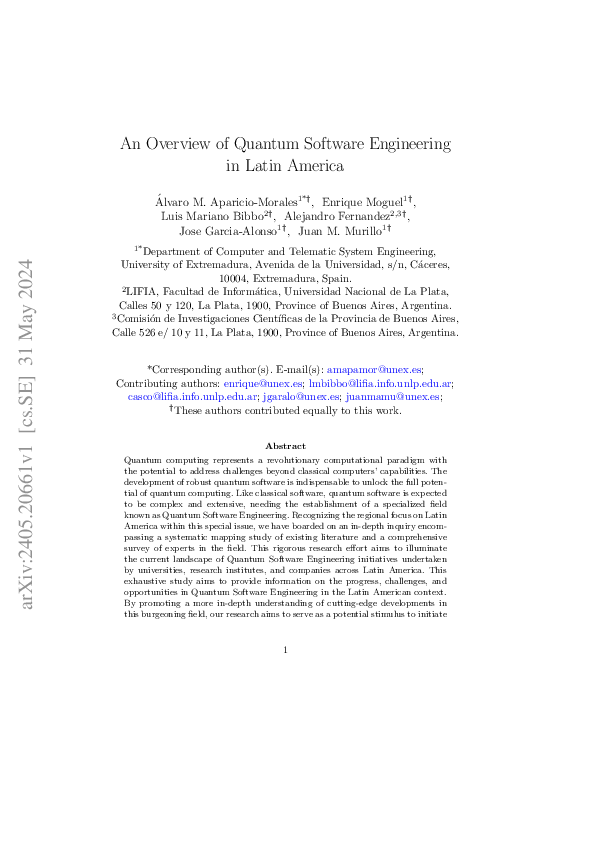 (PDF) An Overview of Quantum Software Engineering in Latin America