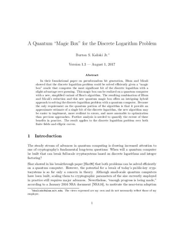(PDF) A Quantum 