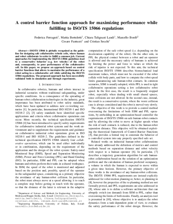 (PDF) A Control Barrier Function Approach for Maximizing Performance ...