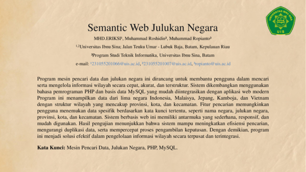 (PDF) Semantic Web Julukan Negara