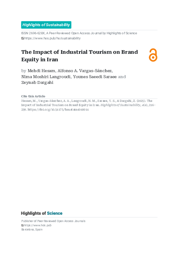 (PDF) The Impact of Industrial Tourism on Brand Equity in Iran