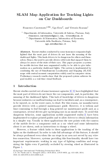 (PDF) SLAM Map Application for Tracking Lights on Car Dashboards