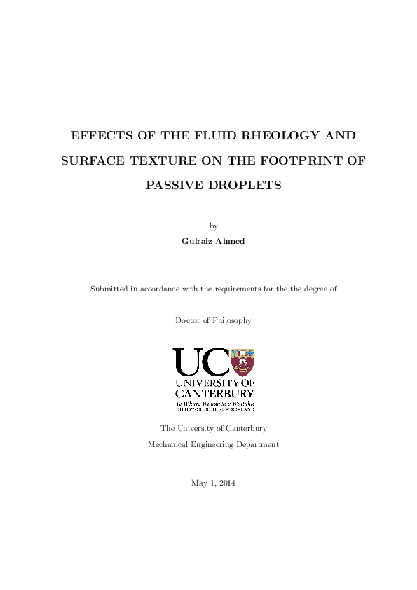 (PDF) Effects of the fluid rheology and surface texture on the ...