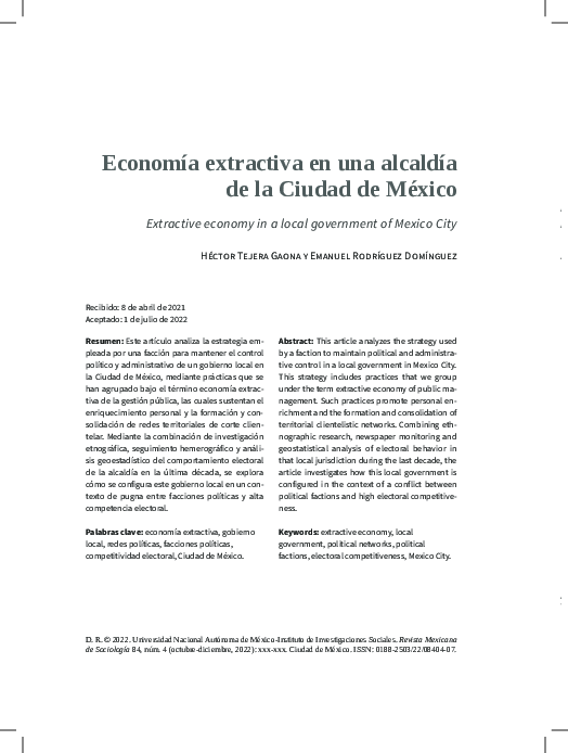 (PDF) 2021. Economía extractiva en una alcaldía de la Ciudad de México ...