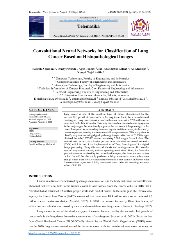 (PDF) Convolutional Neural Networks for Classification of Lung Cancer ...