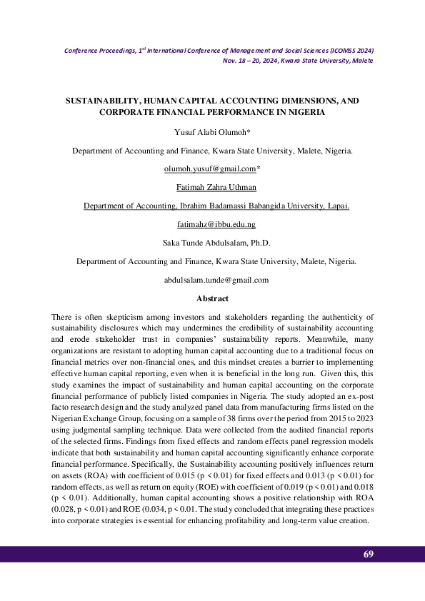 (PDF) SUSTAINABILITY, HUMAN CAPITAL ACCOUNTING DIMENSIONS, AND ...