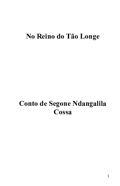 (PDF) No Reino do Tão Longe Conto de Segone Ndangalila Cossa