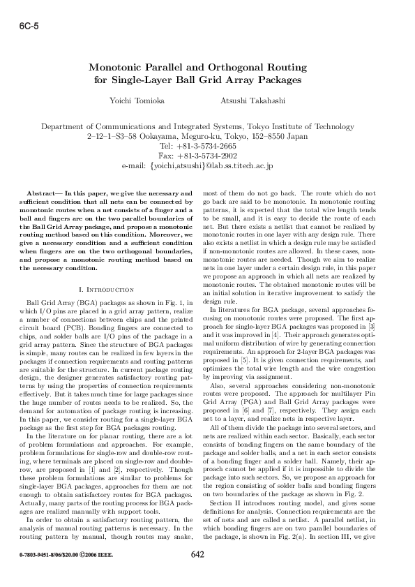 (PDF) Monotonic parallel and orthogonal routing for single-layer ball ...