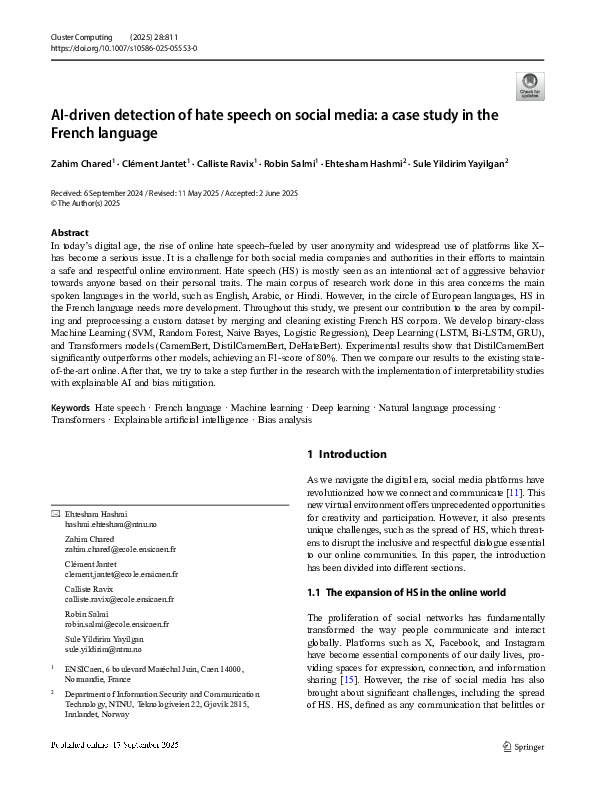 (PDF) AI-driven detection of hate speech on social media: a case study ...