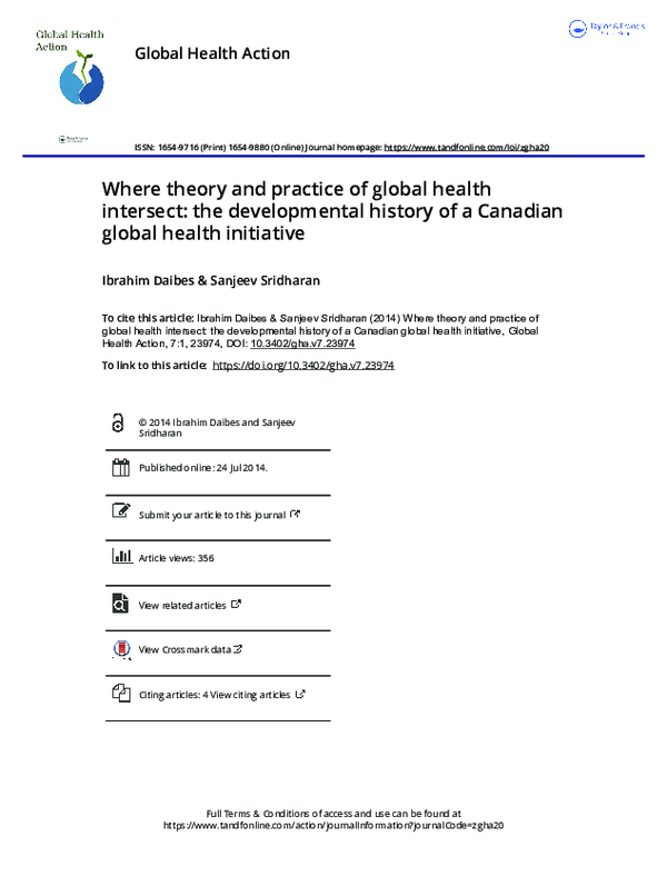 (PDF) Where theory and practice of global health intersect: the ...