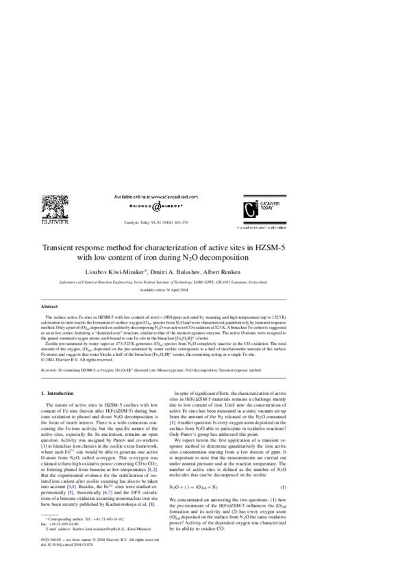 (PDF) Transient response method for characterization of active sites in ...