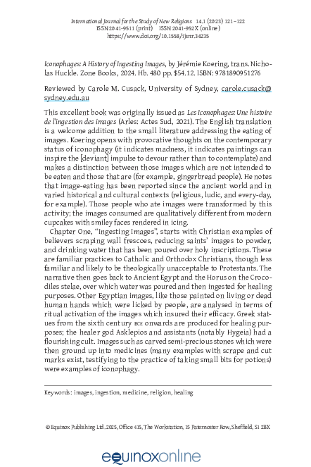 (PDF) Review of Jérémie Koering, Iconophages: A History of Ingesting Images
