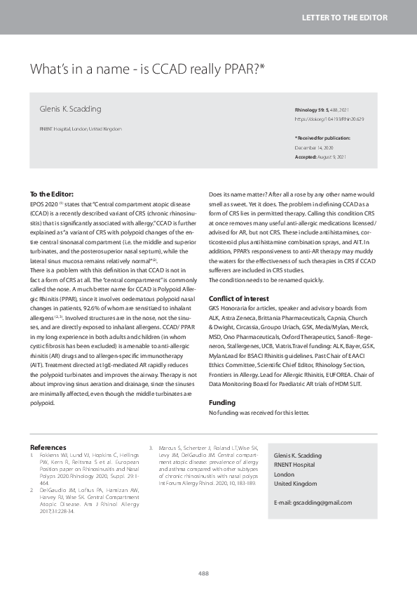 (PDF) What's in a name - is CCAD really PPAR?