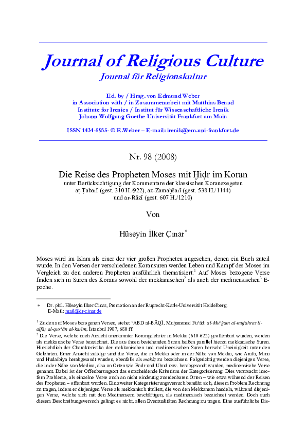 (PDF) Journal of Religious Culture Journal für Religionskultur
